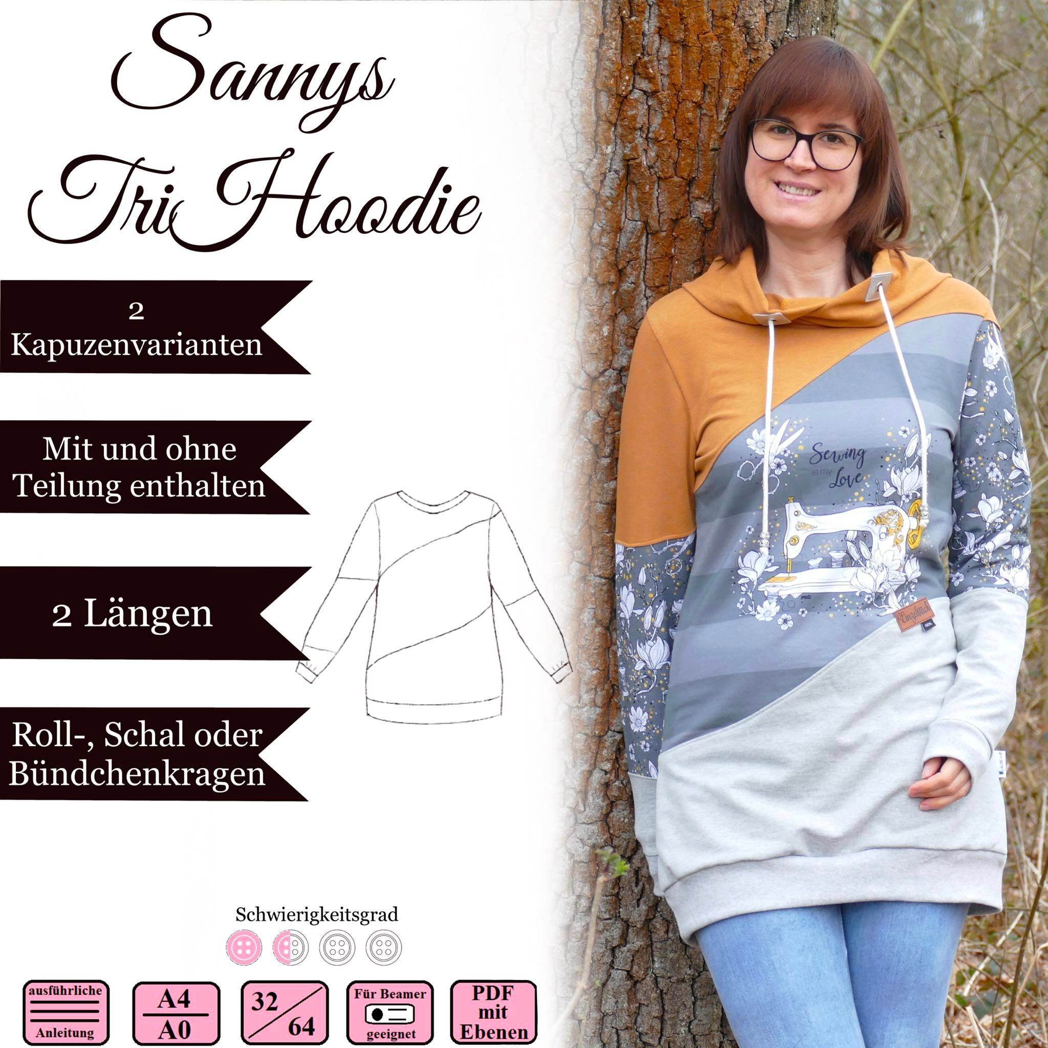 Sannys TriHoodie & Basic Version - 32-64 – EBook und Nähanleitung - Sewando