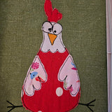 Stickdatei - Doodle-Applikation "Huhn BERTA" & ITH-Osterei 13x18 cm