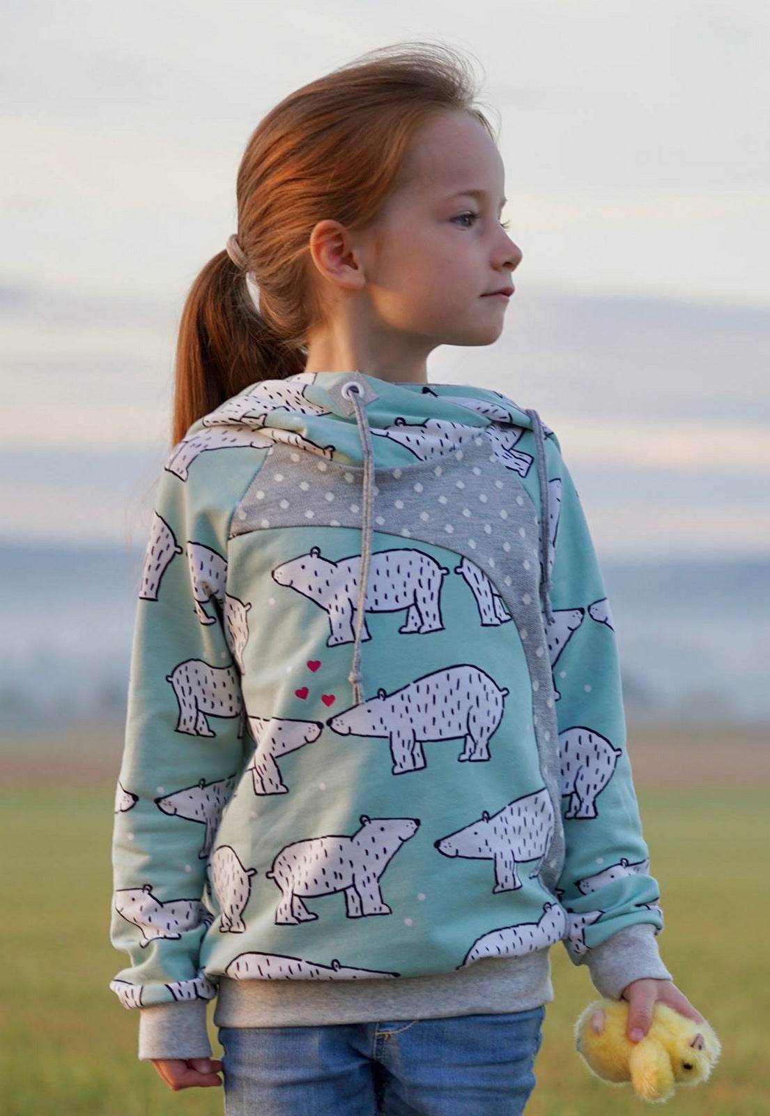 Schnittmuster Raglanhoodie mini MAILO 86/92- 158/164 : - Sewando