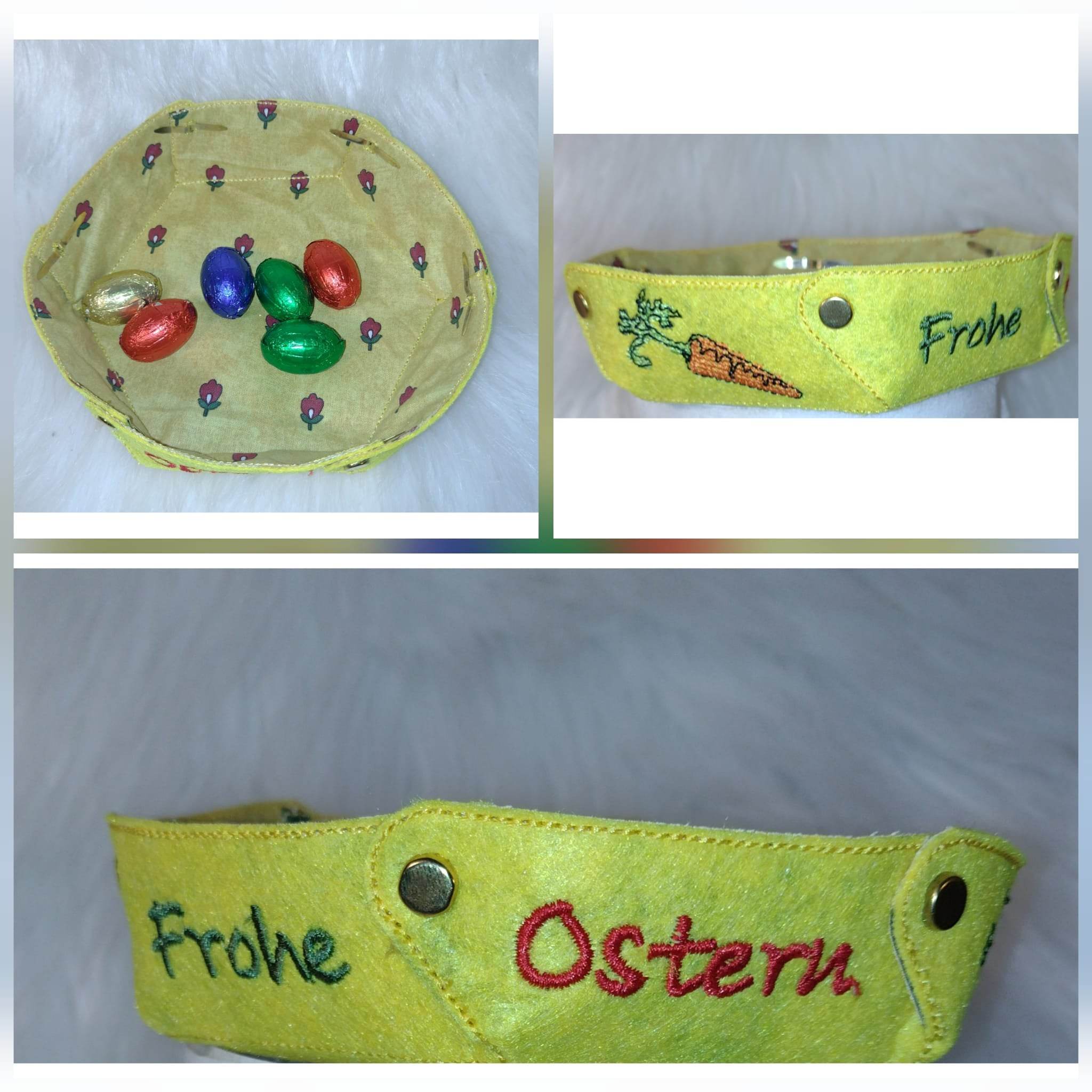 Stickdatei - ITH Osternest, Faltschale, Faltkorb - Sewando