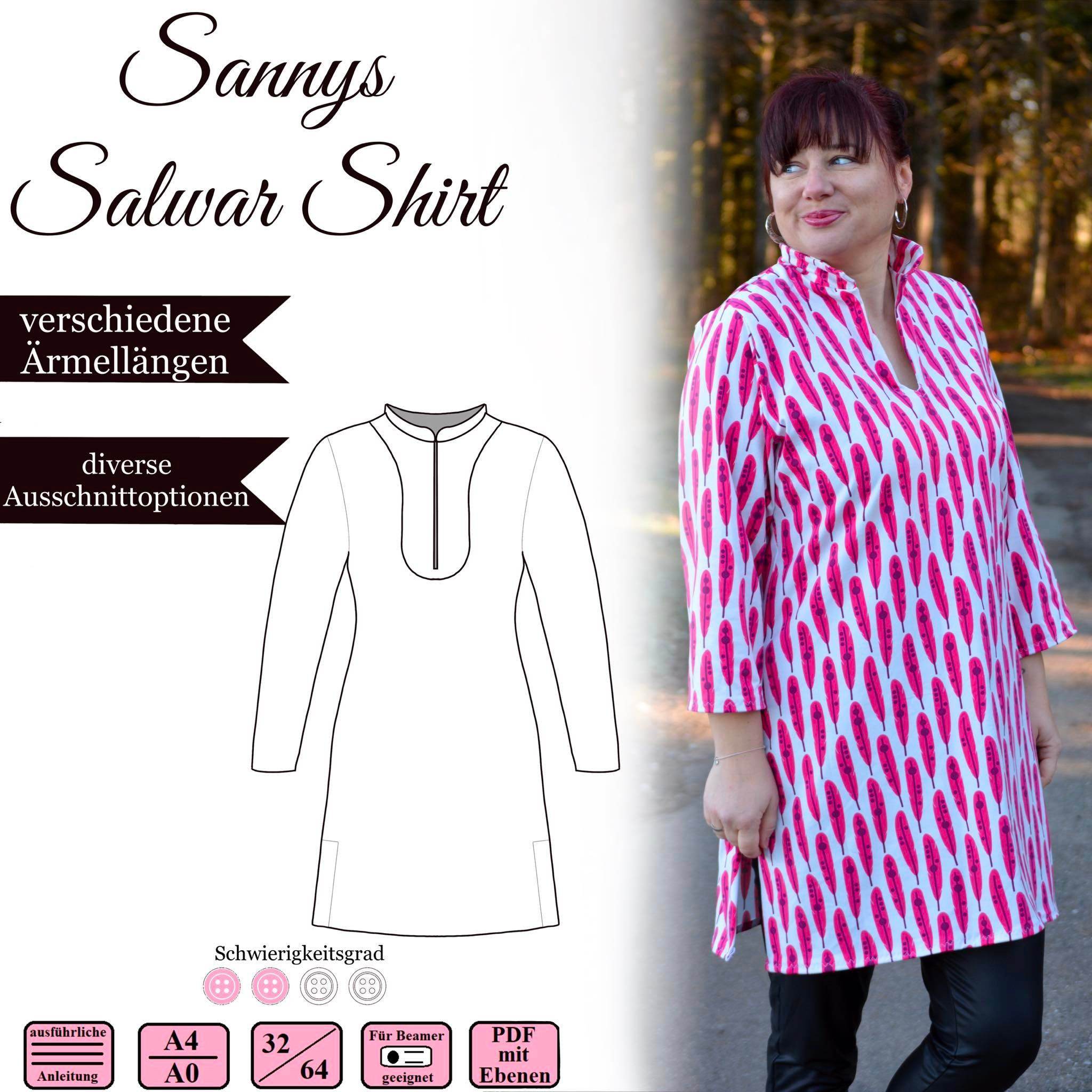 Sannys Salwar Shirt – 32-64 - EBook und Nähanleitung - Sewando