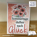 Digiset Mohnblumenstrauß, Plotterdatei, Sublimation, Digistamp, Digipaper - Sewando
