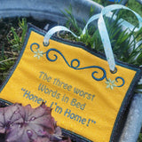 4x Stickdatei "Ringel" ITH Schild mit Ranke
