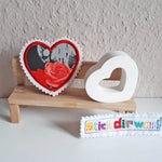 6x Stickdatei Deko Herz ITH mit Applikation - Sewando
