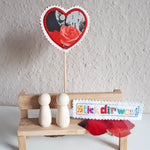 6x Stickdatei Deko Herz ITH mit Applikation - Sewando