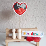 6x Stickdatei Deko Herz ITH mit Applikation - Sewando