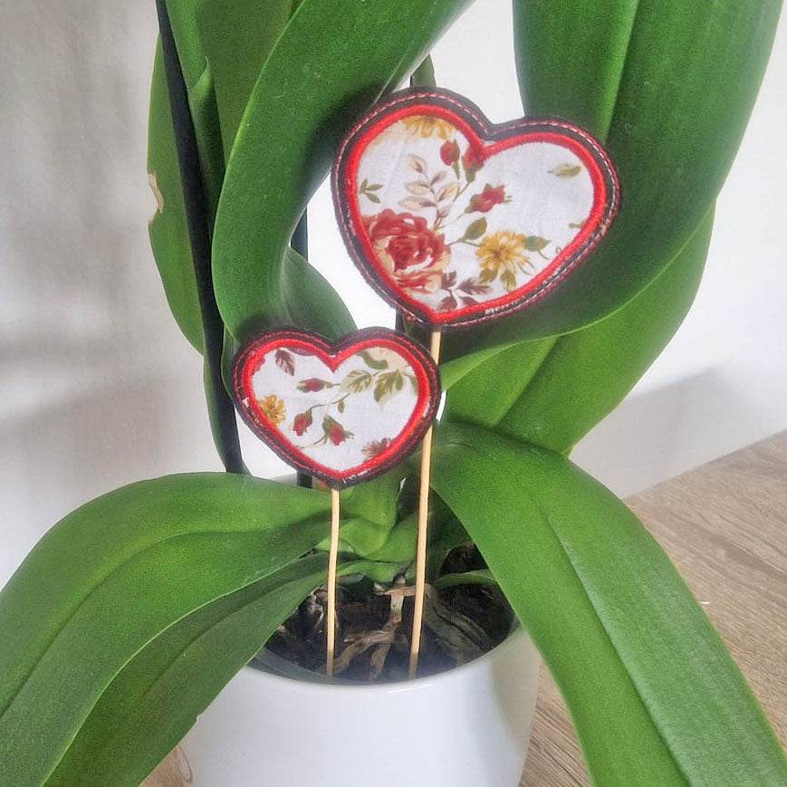 6x Stickdatei Deko Herz ITH mit Applikation - Sewando