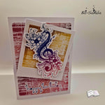 Digiset Blumen Notenschlüssel, Digistamp, Digipaper, Sublimation, Druck - Sewando