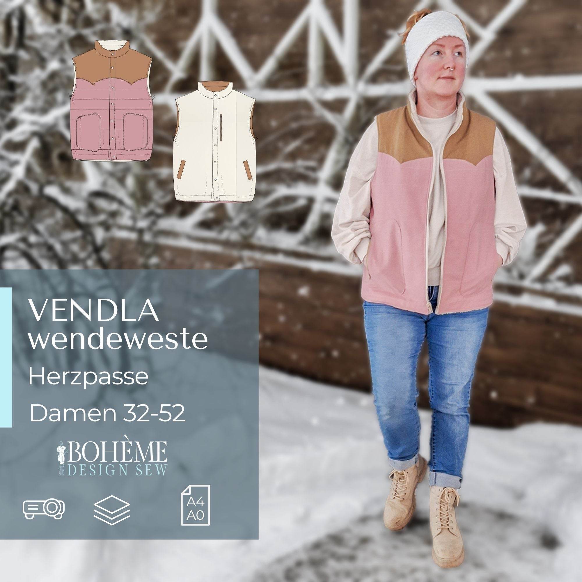 VENDLA.wendeweste | Damen | 32-52 | Schnitt : - Sewando