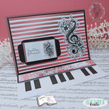 Digiset Blumen Notenschlüssel, Digistamp, Digipaper, Sublimation, Druck - Sewando