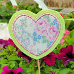 6x Stickdatei Deko Herz ITH mit Applikation - Sewando