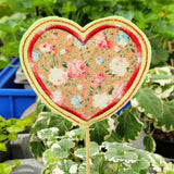 6x Stickdatei Deko Herz ITH mit Applikation - Sewando