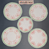 4x Stickdatei "Aster" ITH Untersetzer