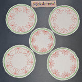 16x Stickdatei Bundle Blumen ITH Untersetzer - Sewando