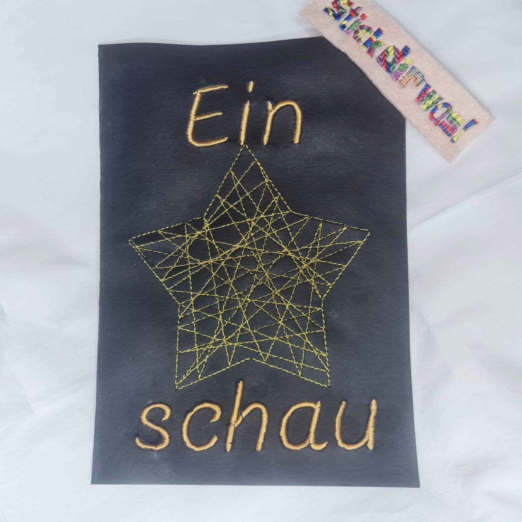 7x Stickdatei Fadenbild Stern Redwork - Sewando