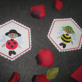 Stickdatei - Untersetzer "Bienenkind & Käferkind"