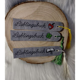 Stickdatei - Lesezeichen-Set "Lieblingsbuch" (3 Motive)