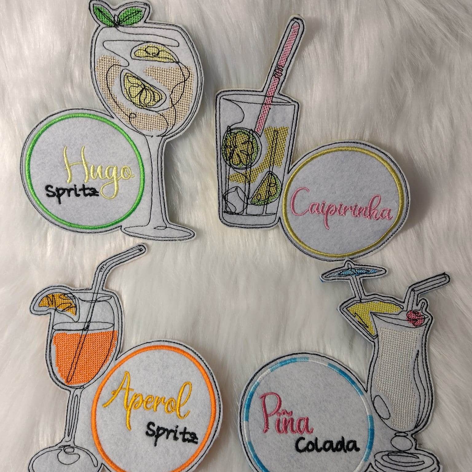 Stickdatei Cocktail - Untersetzer (Single Line) - Sewando