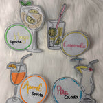 Stickdatei Cocktail - Untersetzer (Single Line) - Sewando