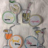 Stickdatei Cocktail - Untersetzer (Single Line) - Sewando