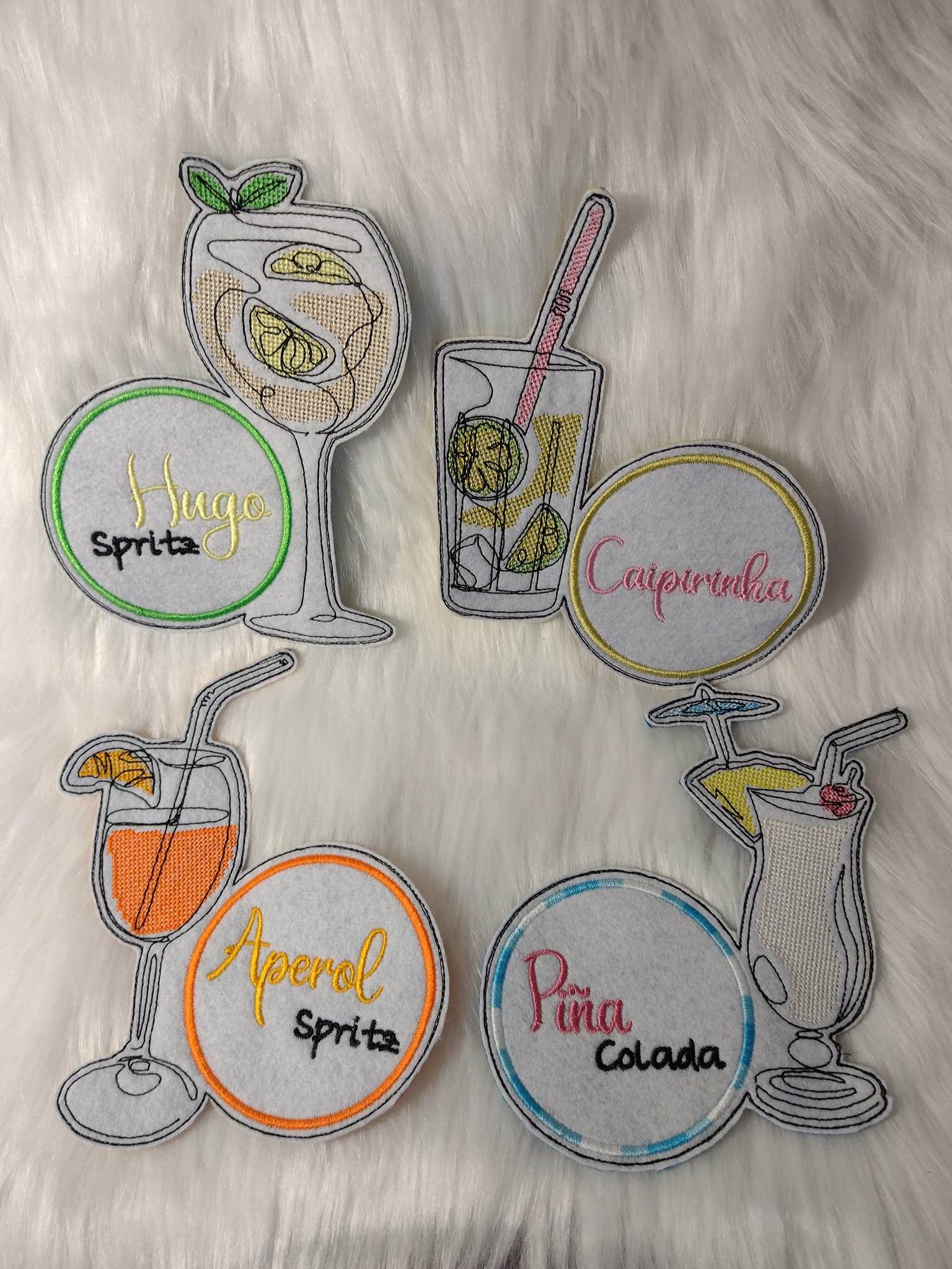 Stickdatei Cocktail - Untersetzer (Single Line) - Sewando
