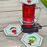 Stickdatei - Untersetzer "Bienenkind & Käferkind"