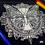 Plotterdatei Mandala butterfly Plotten, Sublimation, Drucken, Digistamp, Schmetterling - Sewando