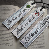 Stickdatei - Lesezeichen-Set "Lieblingsbuch" (3 Motive)
