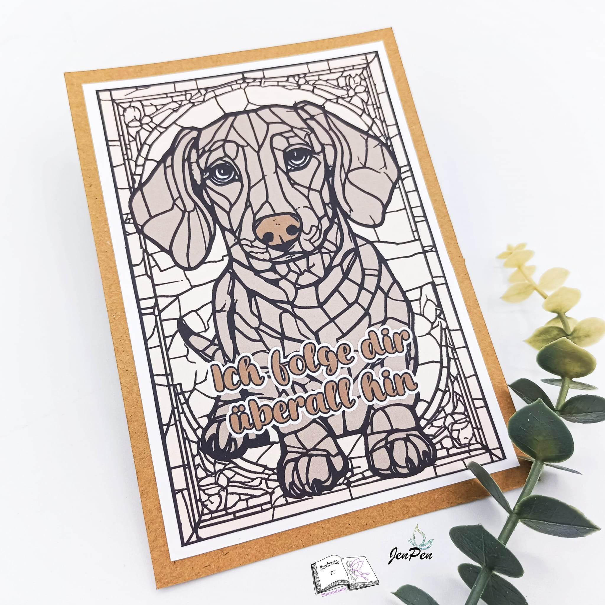 Digistamp Dackel Fenster Plotten, Sublimation, Drucken ! - Sewando