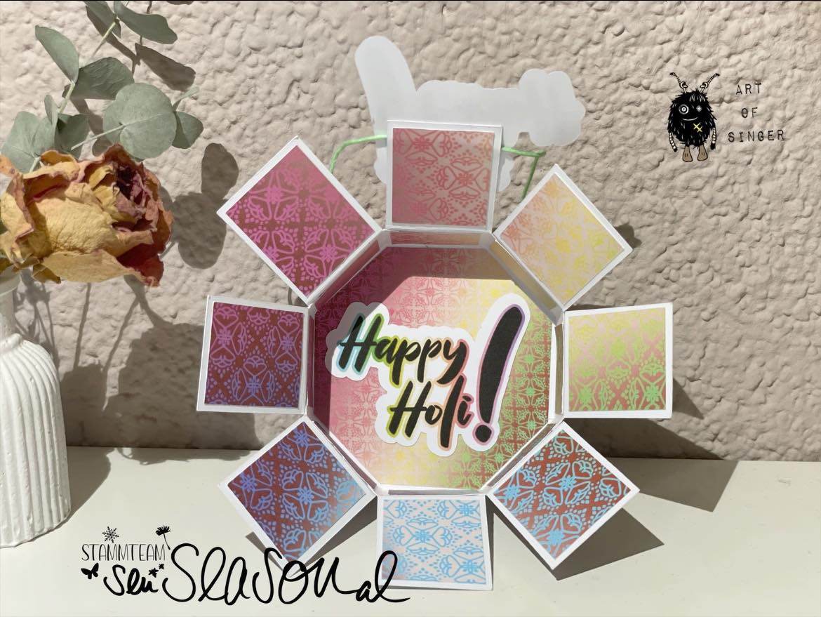 Digipapier-Set regenbogen-farbene Indische Muster - Musterpapier, Designpapier, Sublimation - Sewando