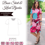 Basic Shirt + Kleid „Bjarka“ - 32-64 - EBook und Nähanleitung - Sewando