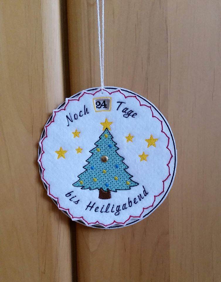 Stickdatei - Adventskalender / Drehkalender Tannenbaum - Sewando