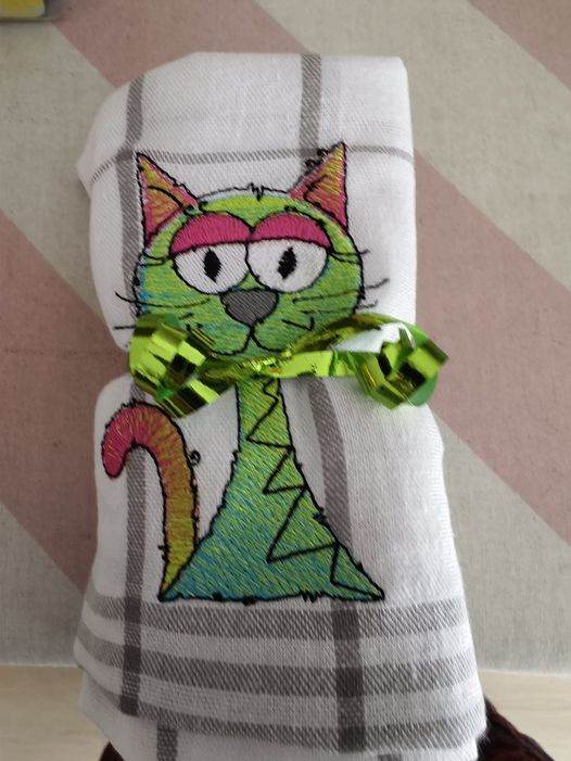 Stickdatei - Happy Stitching - Katze - Sewando