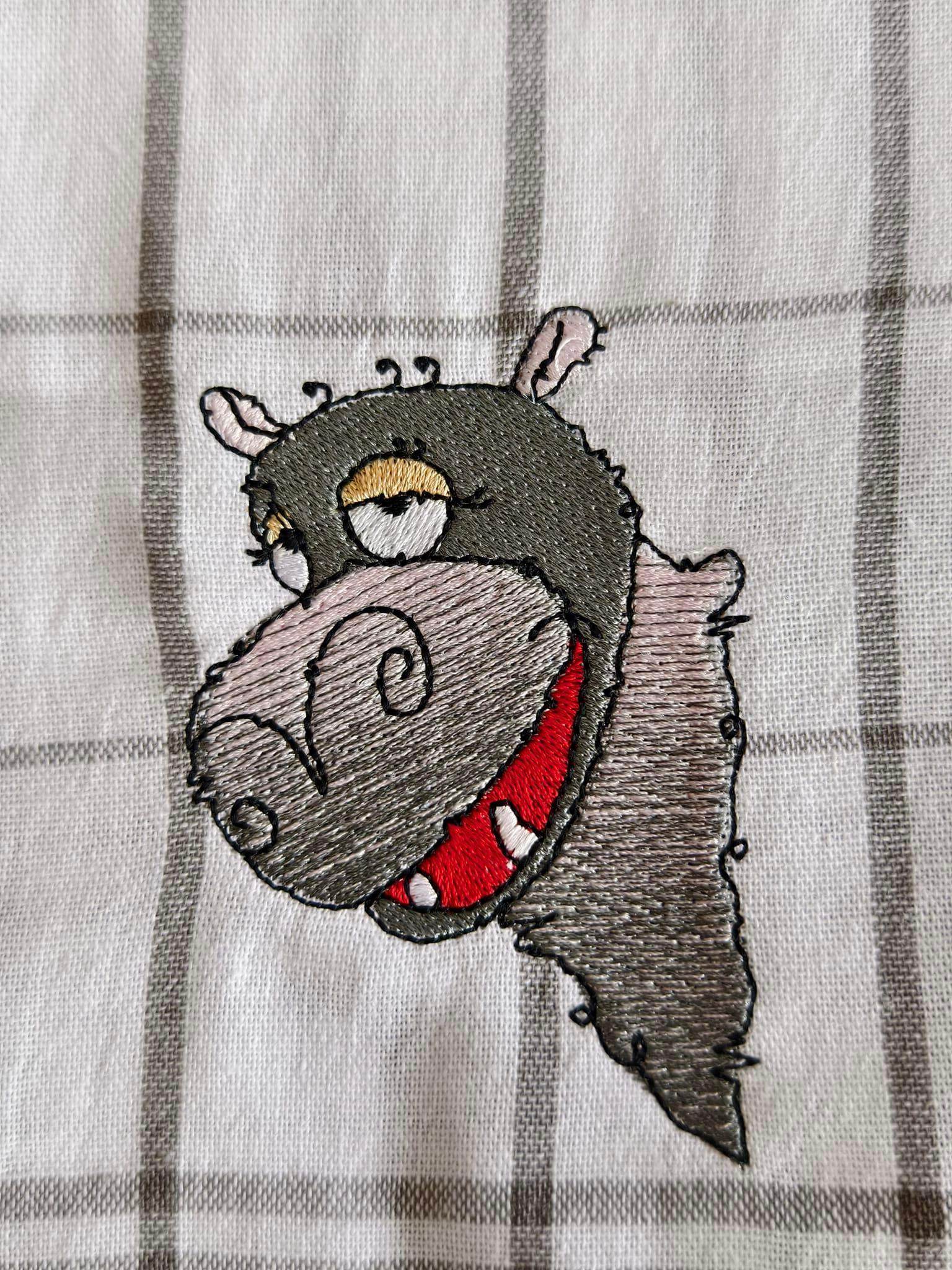 Stickdatei Happy Stitching - Nilpferd - Sewando
