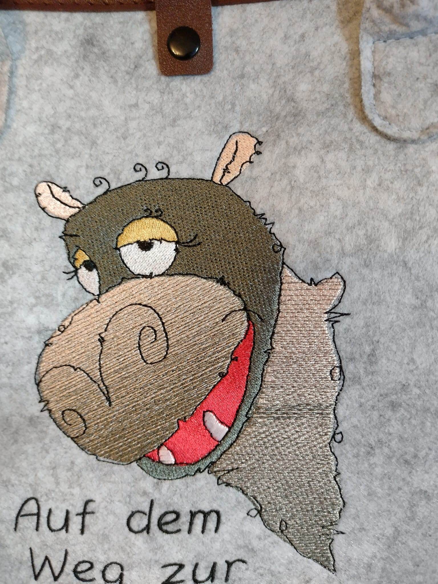 Stickdatei Happy Stitching - Nilpferd - Sewando