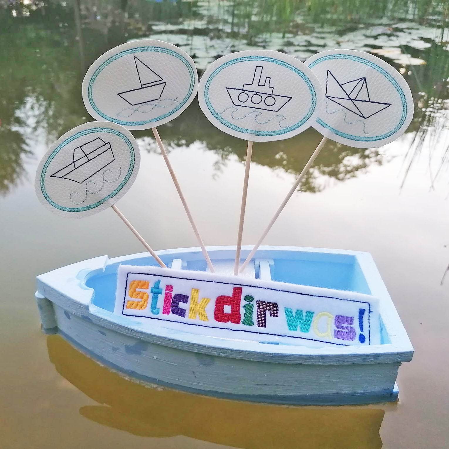 5x Stickdatei Schiffe Blumenpieker - Sewando