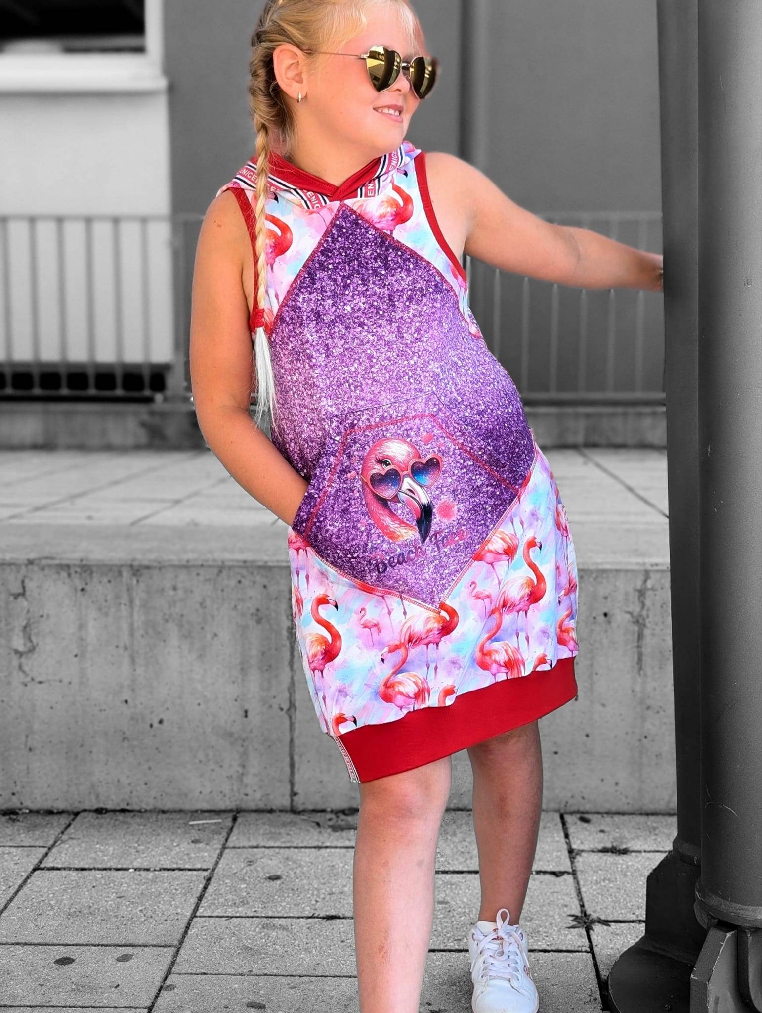 Schnittmuster *Big Grid Hoodiekleid Ballonkleid* #Kleid Gr. 62-176 - Sewando