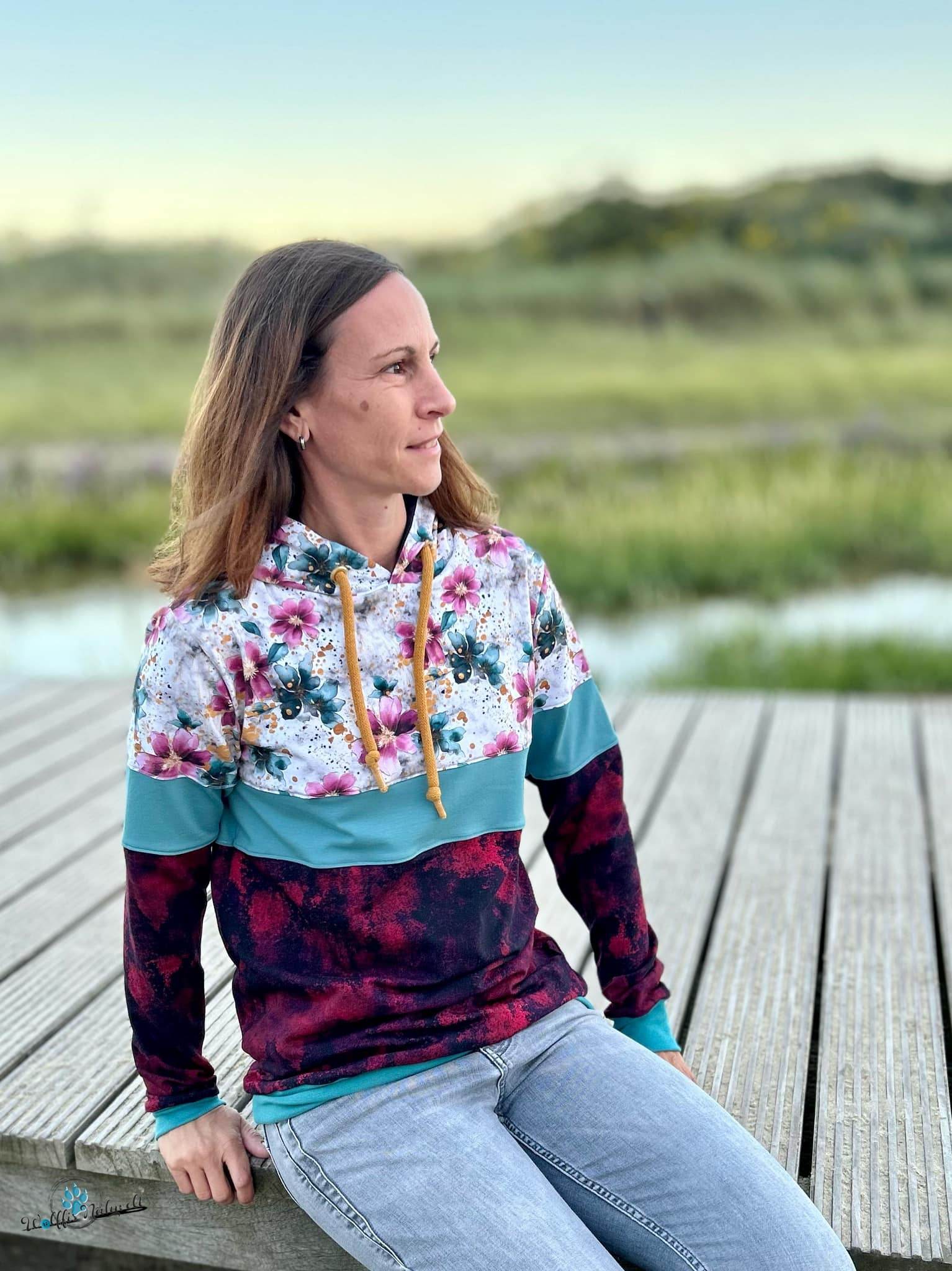 Schnittmuster Colorblocking Hoodie ENINGEN Gr. 34-56 : - Sewando