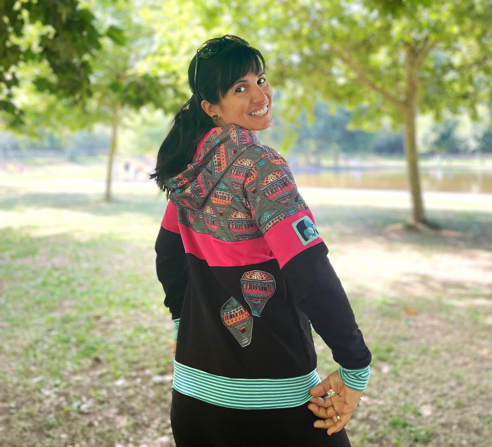 Schnittmuster Colorblocking Hoodie ENINGEN Gr. 34-56 : - Sewando