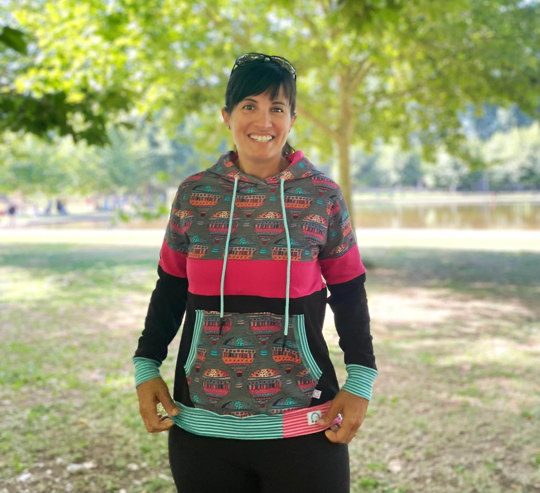 Schnittmuster Colorblocking Hoodie ENINGEN Gr. 34-56 : - Sewando