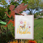 Stickdatei - Paradiesgarten (mit Federstich-Schmetterling) - Sewando