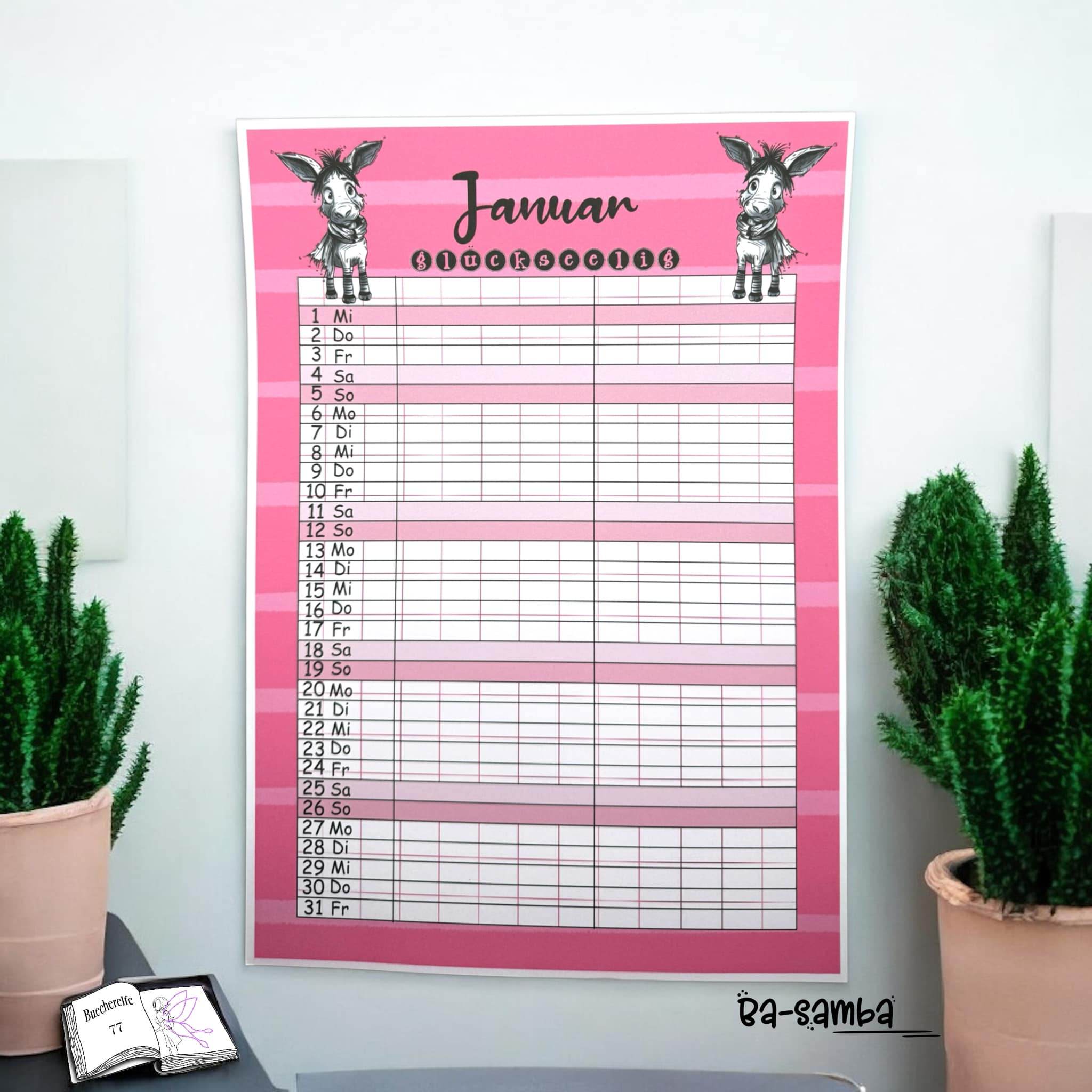 Kalender, Familienplaner 2025 zum Drucken - Sewando