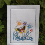 Stickdatei - Paradiesgarten (mit Federstich-Schmetterling) - Sewando