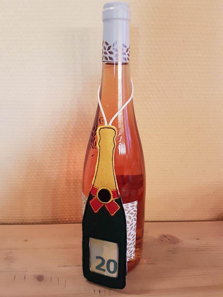Stickdatei - Sektflasche (in 2 Größen) - Sewando