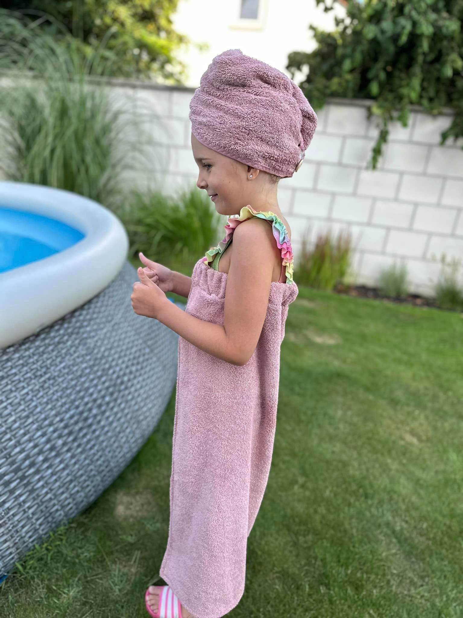Schnittmuster *Bath Towel Set Splash Kids* Saunakilt, Handtuchturban Gr. 74-176 - Sewando