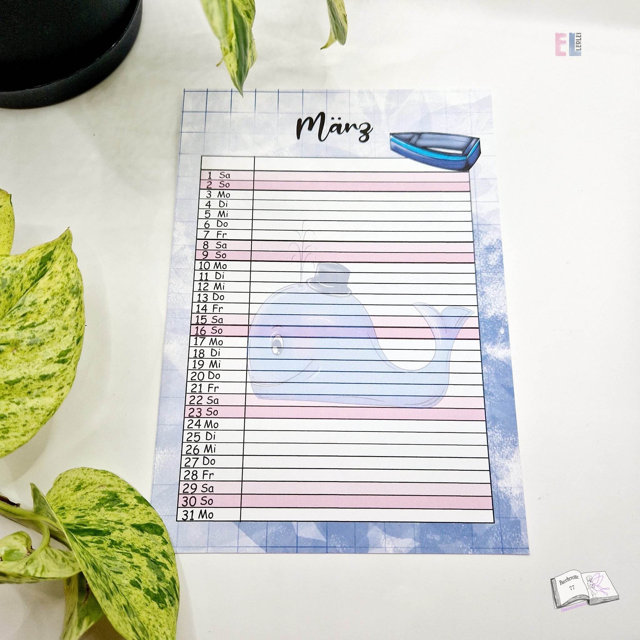 Kalender, Familienplaner 2025 zum Drucken - Sewando