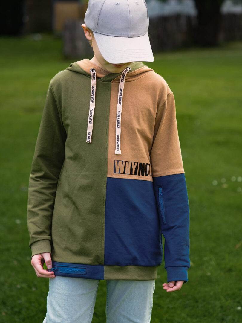 SORGLOS-SYSTEM Basicline Hoodie 135-170cm KG Kapuzenshirt DIN A4 BESONDERES PASSFORMSYSTEM - Sewando