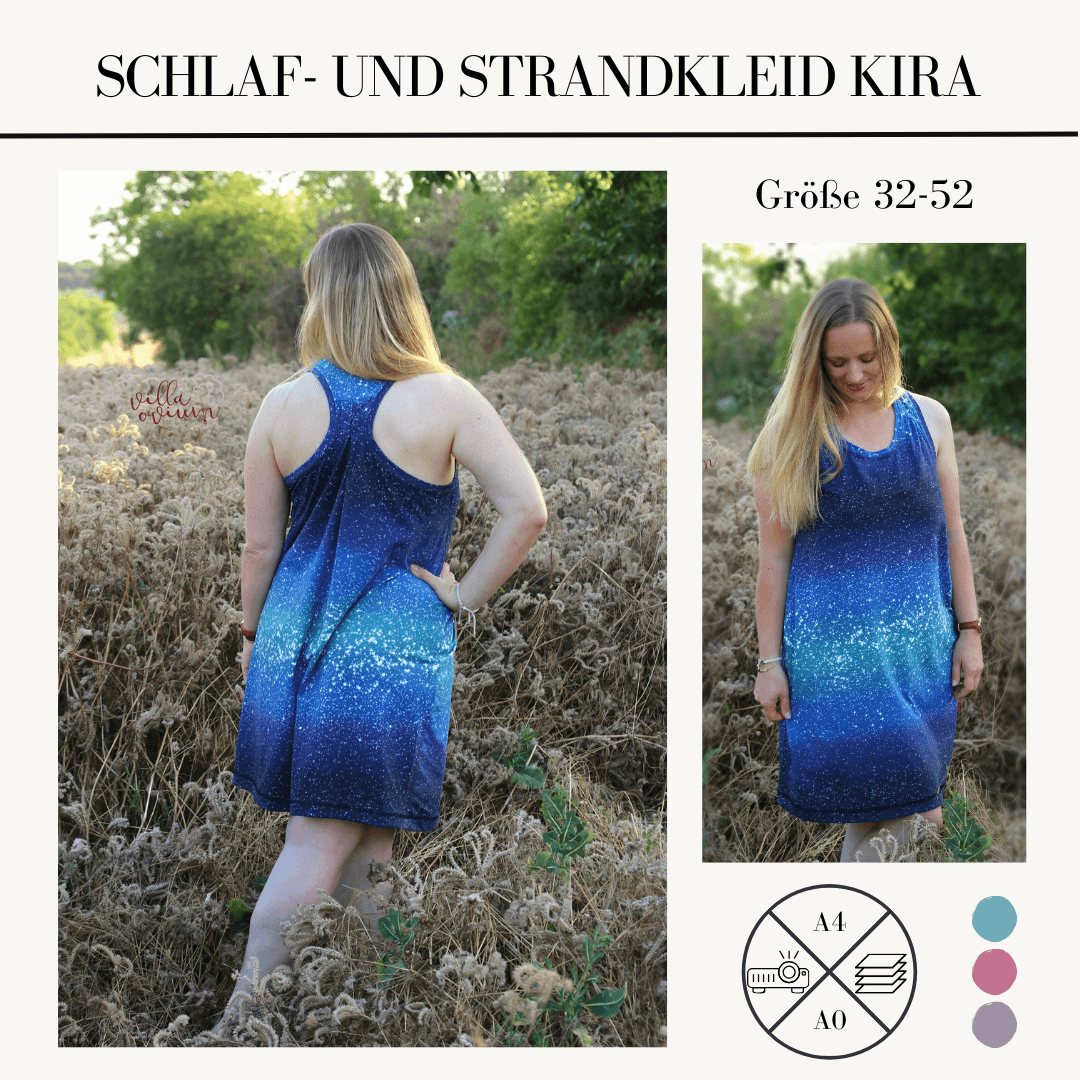 Schnittmuster Schlaf- und Strandkleid Racerback Kira für Damen Gr. 32-52 - Sewando