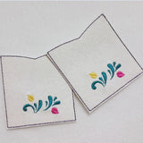 3x Stickdatei "Miniranke Blatt" in Satinstick