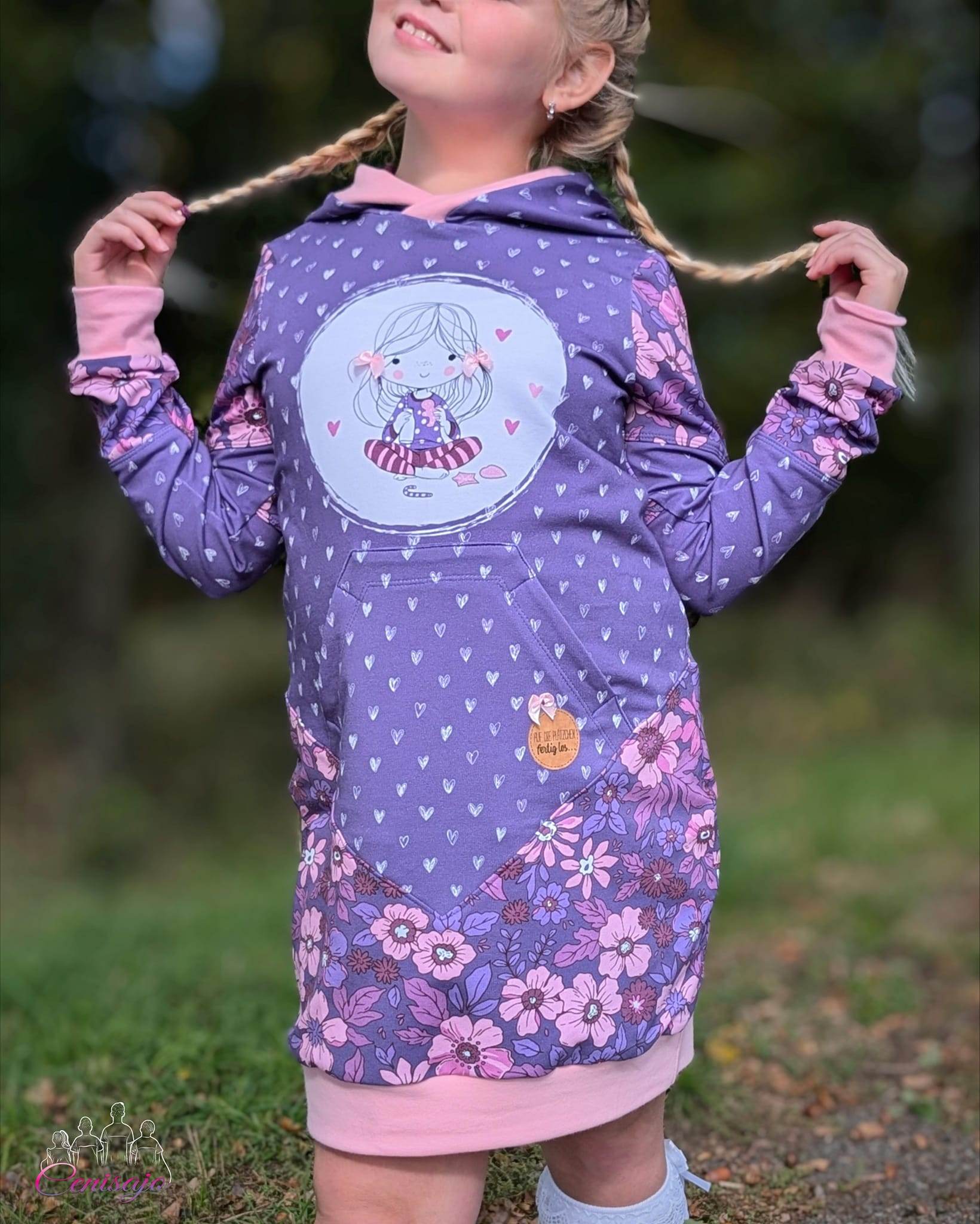 Schnittmuster *Big Grid Hoodiekleid Ballonkleid* #Kleid Gr. 62-176 - Sewando
